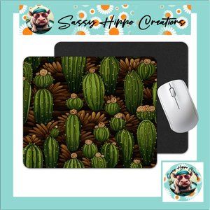 Mouse Pad Flowering Cactus Desert Cacti Western Sublimated Anti Slip Easy Clean
